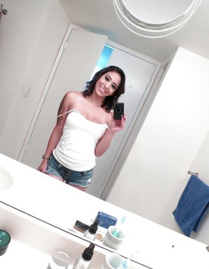 18 year old girl Ally Styles smokes before a nut sac nudeing BJ and a sexy